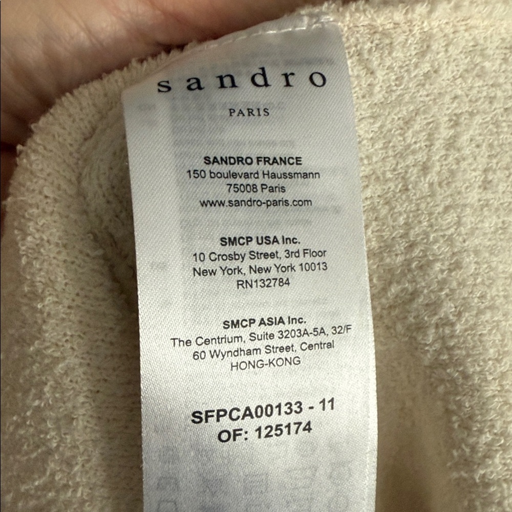 Sandro Paris Vanille S84 Varsity-Style Cardigan Sz 1 - Picture 6 of 11